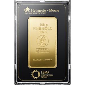 100g Goldbarren Heimerle & Meule - Umlaufware