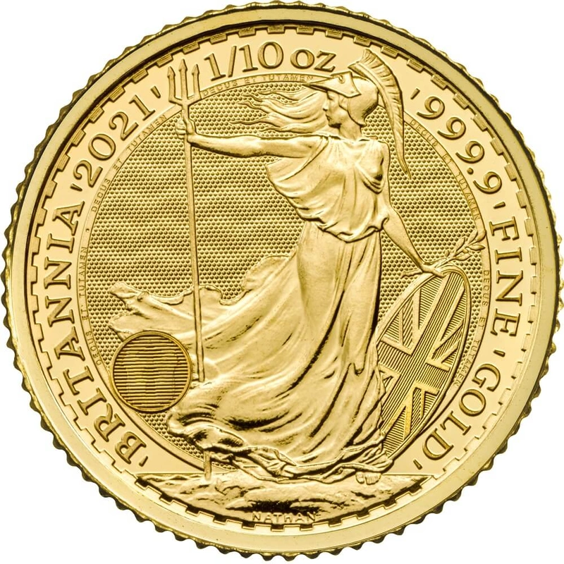 Britannia Goldmünze 1/10 oz (Queen 2021-2022)
